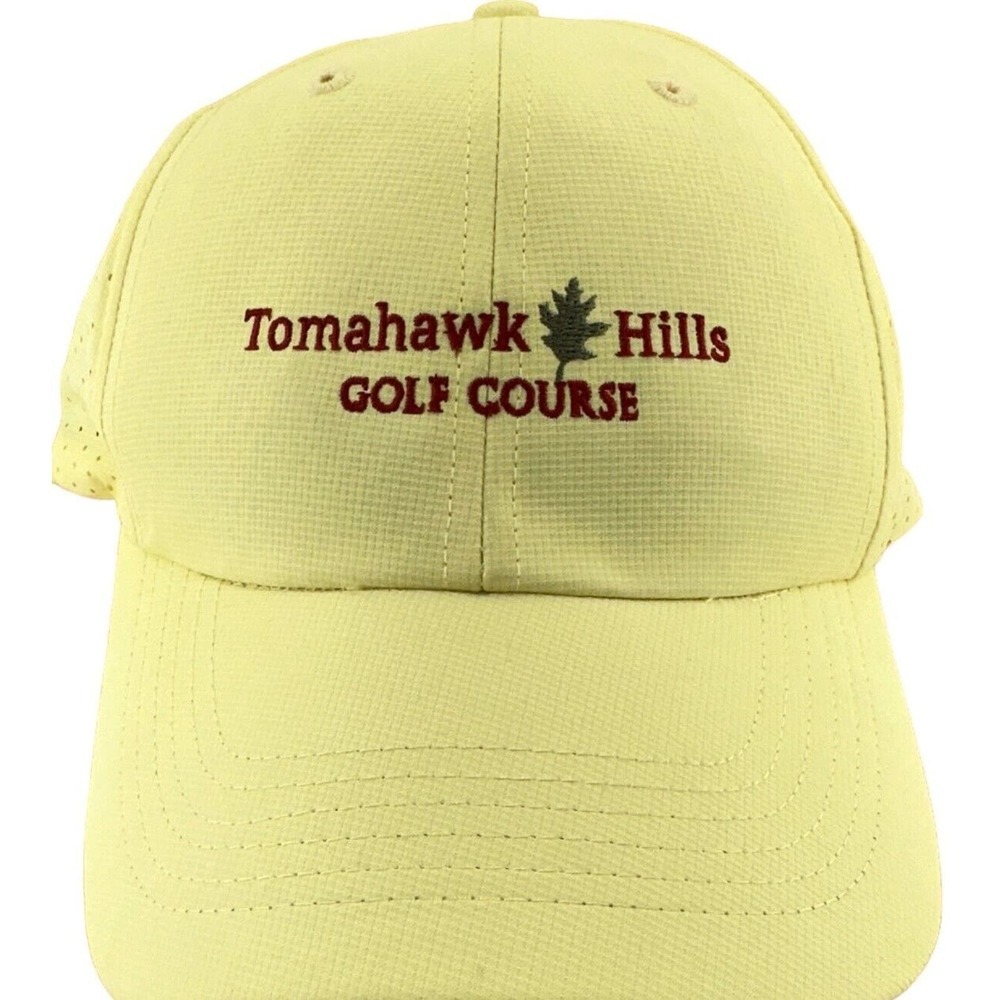 Tomahawk Hills Golf Course Hat Cap Imperial‎ One Size Yellow Adjustable Vented